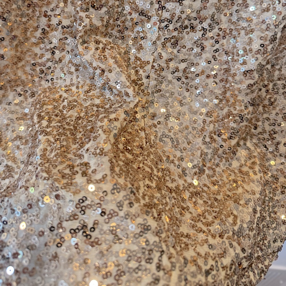 Calvin Klein Gold Sequin One-Shoulder Dress Size S - Picture 6 of 6